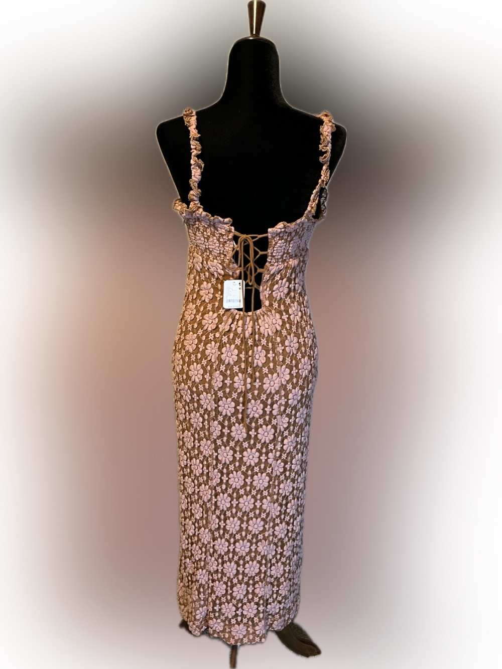 Free People Lucinda Midi Ginger Combo Dress size L - Picture 7 of 15